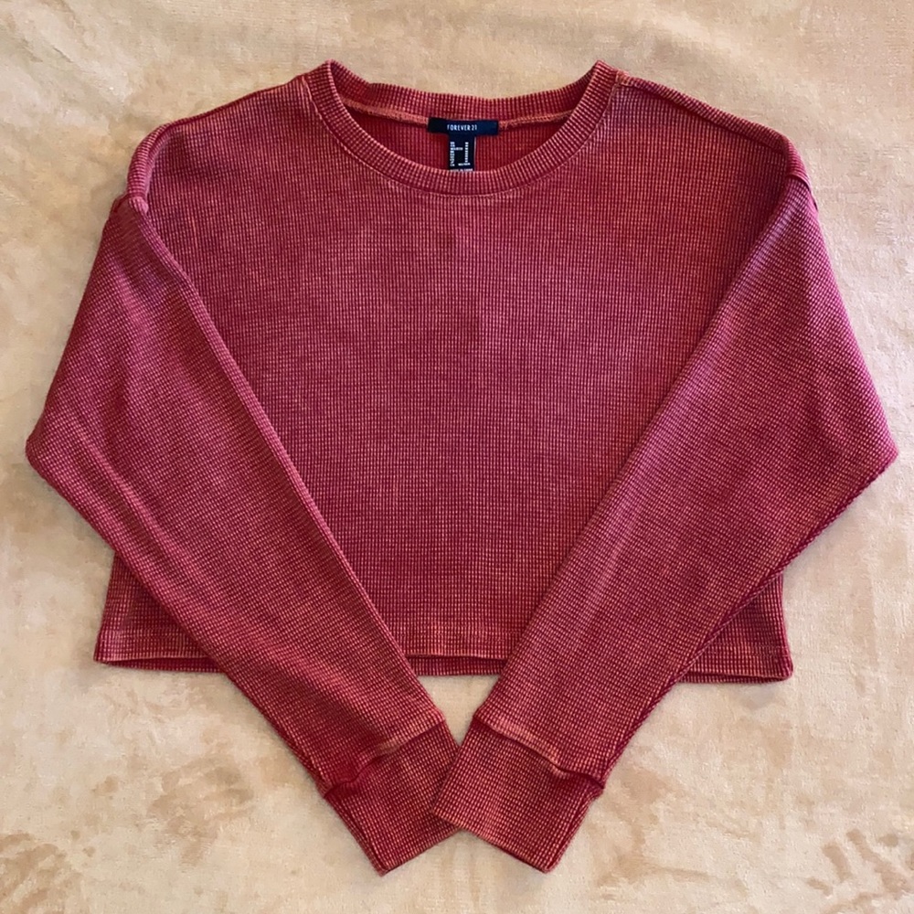 Waffle knit crop top